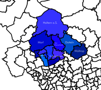 Umrisse der Kirchengemeinden im Kirchenkreis Recklinghausen